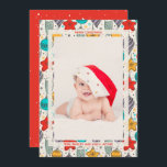 Vintage Christmas Photo Birth Announcements<br><div class="desc">Vintage Christmas tree ornaments in red, gold, purple, turquoise and mint, and your greeting and names in chic lettering around your favourite newborn baby's photo. Add birth information and even more photos on the back. Select Matte for heaviest paper and high definition for best print quality. ***HORIZONTAL card done for...</div>