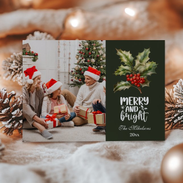 Vintage Christmas Photo Family Celebration Holiday Card (Creator Uploaded)