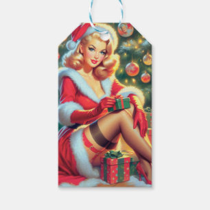 Vintage Christmas Pin Up Gift Tags