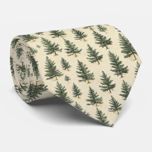Vintage Christmas Pine Tree Pattern (3) Tie