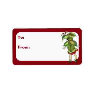 Vintage Christmas Pixies Label