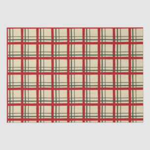 Vintage Christmas Plaid Tartan Design Tissue Paper