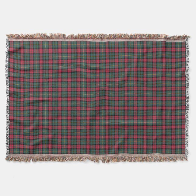 Vintage Christmas Plaid Throw Blanket (Front)
