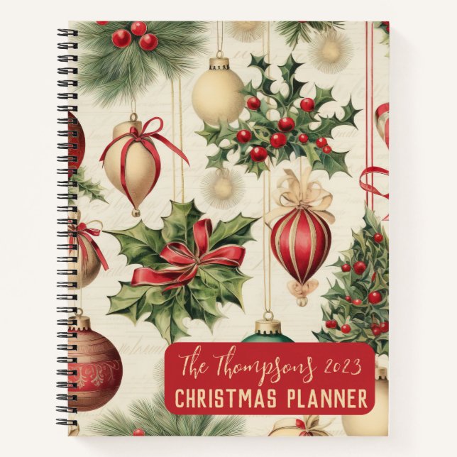Vintage Christmas Planner Notebook (Front)