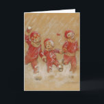 Vintage Christmas, Playing in the Snow  Holiday Card<br><div class="desc">Awesome Christmas Illustration of Children Playing In The Snow by Jessie Willcox Smith (American,  1863 – 1935). Great vintage Christmas card.</div>