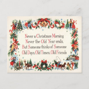 Vintage Christmas poem Holiday postcard
