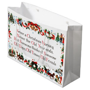 Vintage Christmas Poem Large Gift Bag