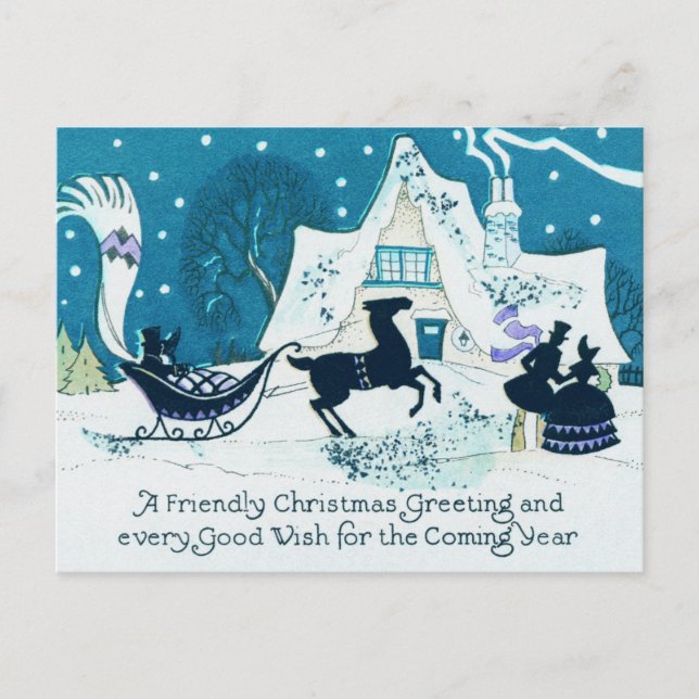 Vintage Christmas Postcard (Front)