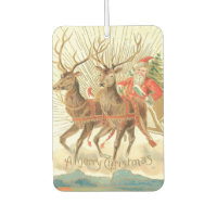 VIntage Christmas Postcard, Santa with Reindeer