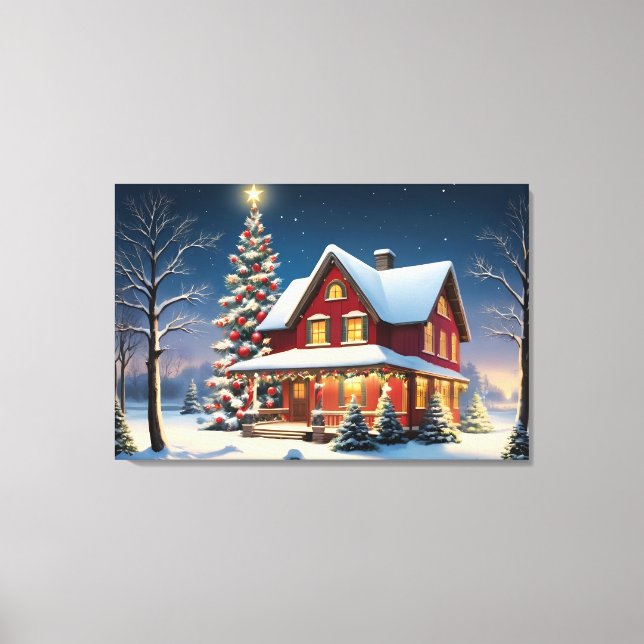 Vintage Christmas poster Canvas Print (Front)