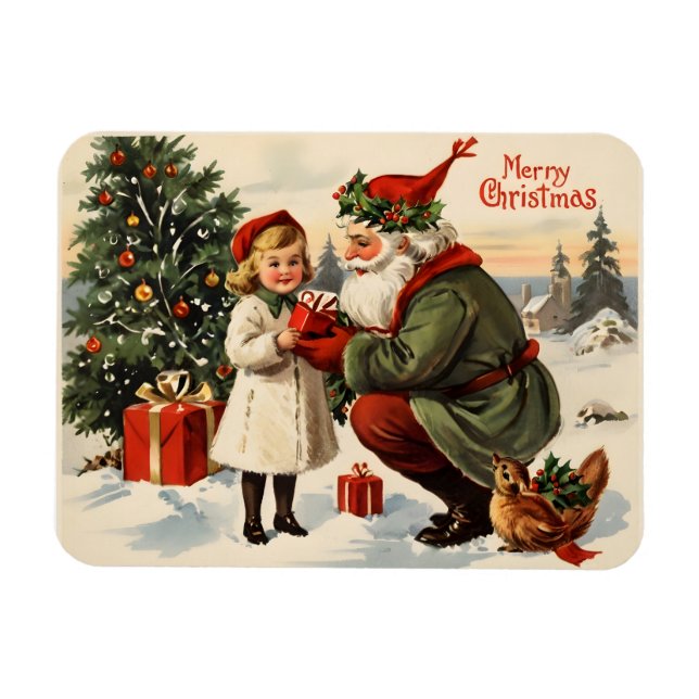 Vintage Christmas poster Magnet (Horizontal)