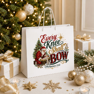 Vintage Christmas Red Green Holiday Gift Bag Desig