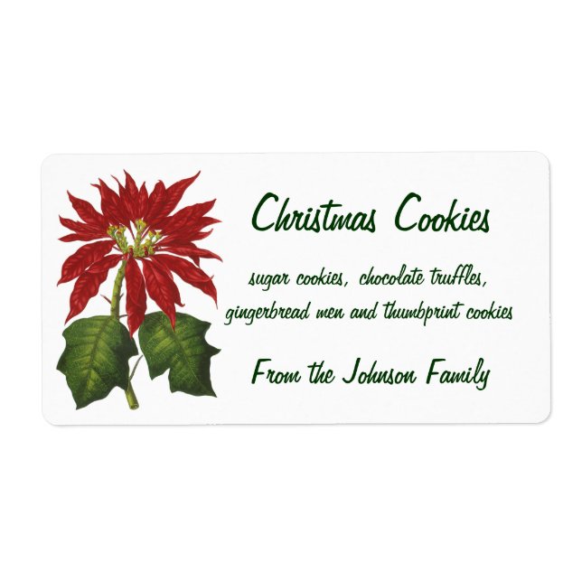 Vintage Christmas, Red Poinsettia Winter Plant (Front)