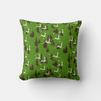 Vintage Christmas Reindeer Cushion