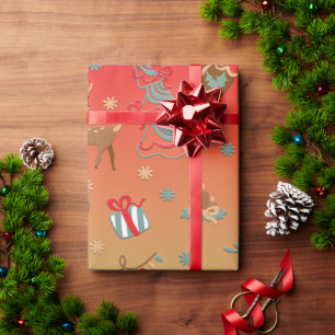 Vintage Christmas Reindeer Decor Wrapping Paper