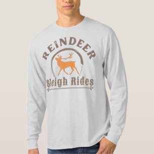 Vintage Christmas Reindeer Sleigh Rides T-Shirt