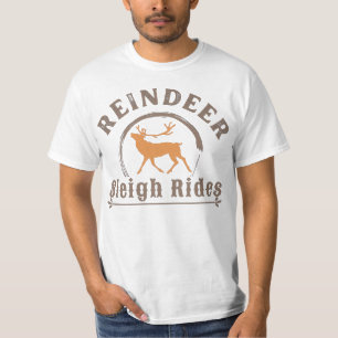 Vintage Christmas Reindeer Sleigh Rides T-Shirt
