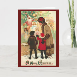 Vintage Christmas Retro Custom Message Card