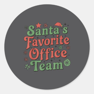 Vintage Christmas Retro Matching Office Hr Human R Classic Round Sticker