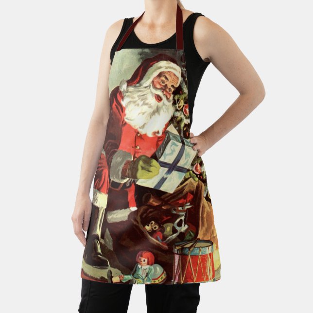 Vintage Christmas, Retro Santa Claus with Presents Apron (Insitu)