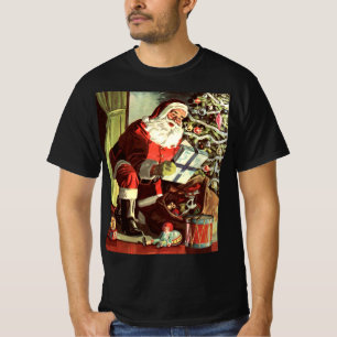 Vintage Christmas, Retro Santa Claus with Presents T-Shirt