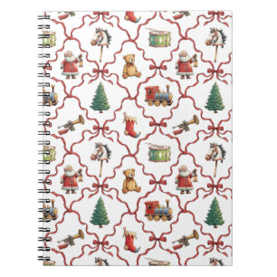 Vintage Christmas retro toys Santa Claus Christmas Notebook