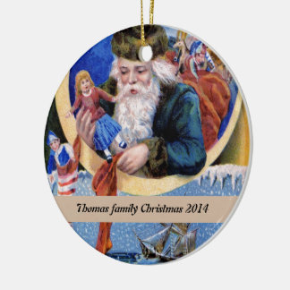 Vintage Christmas Retro Xmas Personalised Ceramic Tree Decoration