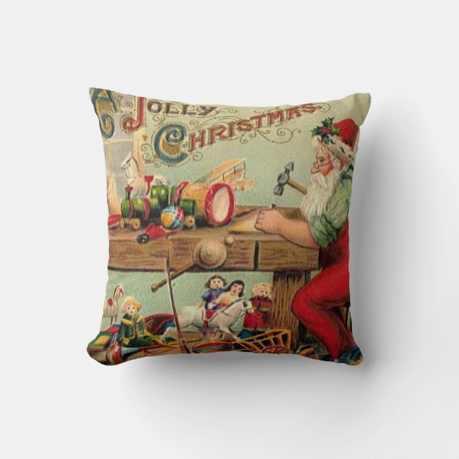 Vintage Christmas Retro Xmas Personalised Cushion (Front)