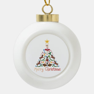 Vintage christmas rocking horse ceramic ball christmas ornament