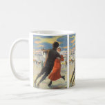 Vintage Christmas, Romantic Couple Ice Skating Coffee Mug<br><div class="desc">Vintage illustration Merry Christmas holiday sports image featuring a man and woman in love ice skating. Love and romance on Christmas Day. Very romantic!</div>