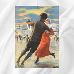Vintage Christmas, Romantic Couple Ice Skating Poster<br><div class="desc">Vintage illustration Merry Christmas holiday sports image featuring a man and woman in love ice skating. Love and romance on Christmas Day. Very romantic!</div>