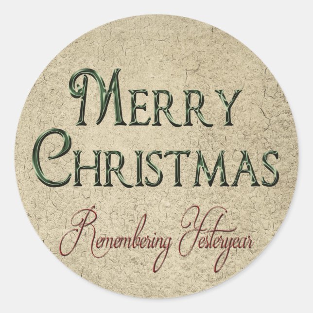 Vintage Christmas Round Stickers (20) (Front)