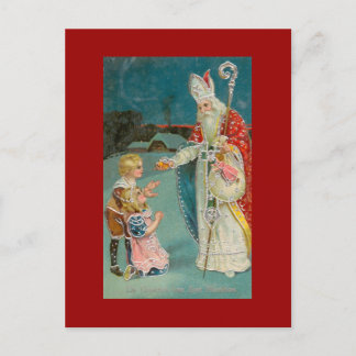 Vintage Christmas Saint Nicholas Holiday Postcard
