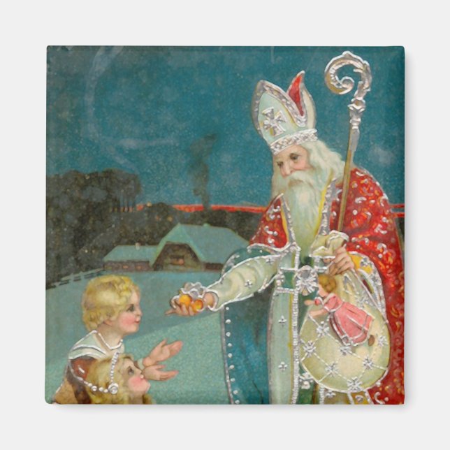 Vintage Christmas Saint Nicholas Magnet (Front)