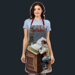 Vintage Christmas, Saint Nicholas Naughty or Nice Apron<br><div class="desc">Vintage illustration Victorian Era Christmas design featuring an old world Santa Claus reviewing his Naughty or Nice List on Christmas Eve.</div>