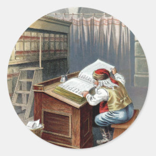 Vintage Christmas, Saint Nicholas Naughty or Nice Classic Round Sticker