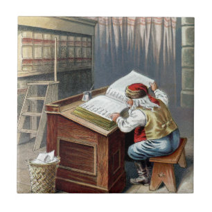 Vintage Christmas, Saint Nicholas Naughty or Nice  Tile