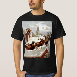 Vintage Christmas, Saint Nicholas on the Rooftop T-Shirt