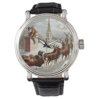 Vintage Christmas, Saint Nicholas on the Rooftop Watch