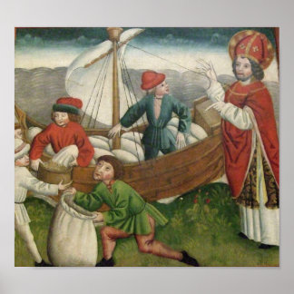 Vintage Christmas Saint Nicholas Poster