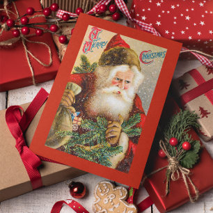 Vintage Christmas Saint Nick Card