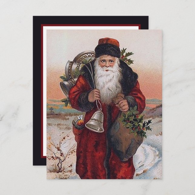 vintage Christmas Santa add sentiment Card (Front/Back)