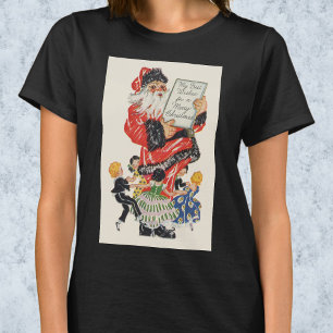 Vintage Christmas Santa Claus and Children Dance T-Shirt