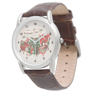Vintage Christmas Santa Claus and Dancing Children Watch