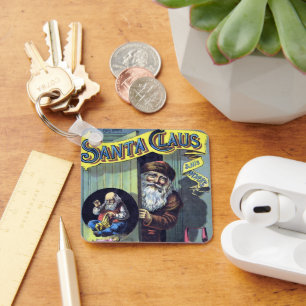 Vintage Christmas, Santa Claus and His Works Book Key Ring