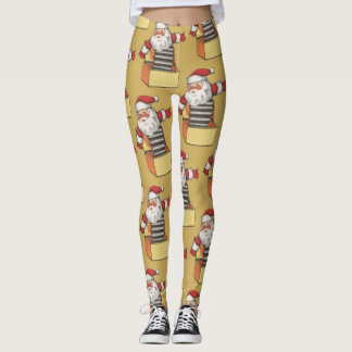 Vintage Christmas, Santa Claus as Jack in the Box Leggings