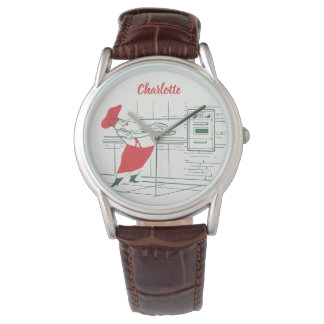 Vintage Christmas, Santa Claus Chef and Turkey Watch