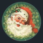Vintage Christmas Santa Claus Classic Round Sticker<br><div class="desc">Vintage Christmas Santa Claus</div>