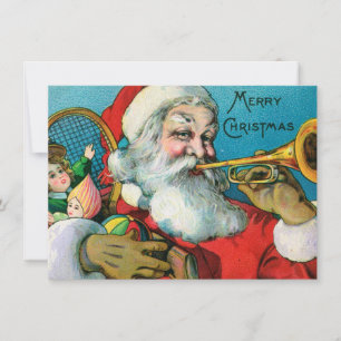 Vintage Christmas Santa Claus Coming Holiday Card