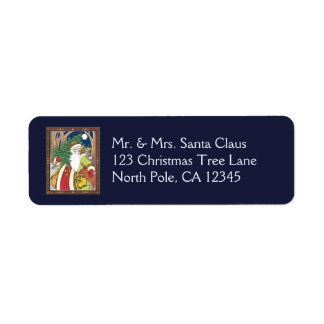 Vintage Christmas, Santa Claus Deer in Forest